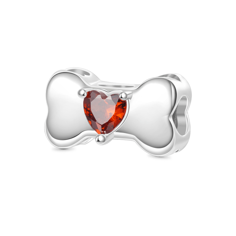 Gnoce Engravable Dog Bone Birthstone Pet Charm_2