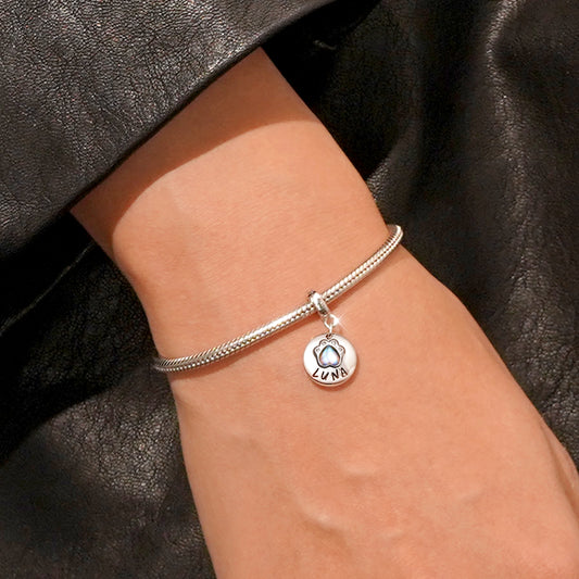 Gnoce Engravable Moonstone Pet Paws Pendant Dangle Charm_7