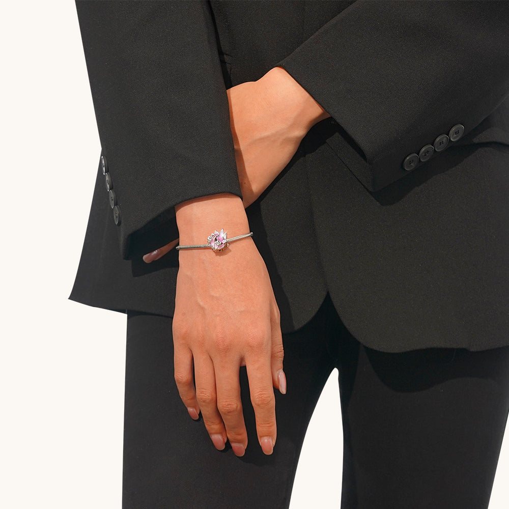 Gnoce Pink Butterfly Moon Rose Charm_5