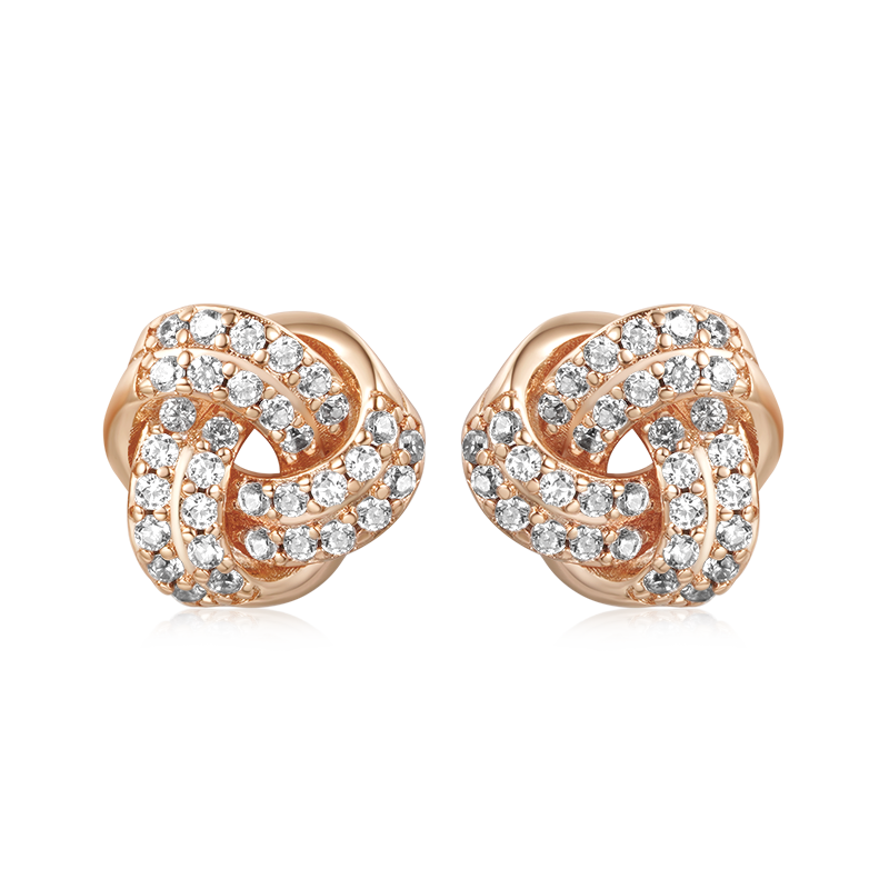 Gnoce Diamond Love Knot Stud Earrings_2