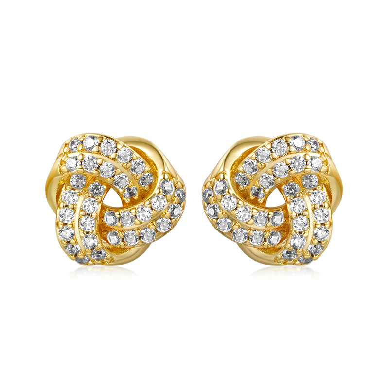 Gnoce Diamond Love Knot Stud Earrings_1