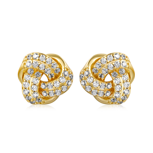 Gnoce Diamond Love Knot Stud Earrings_1