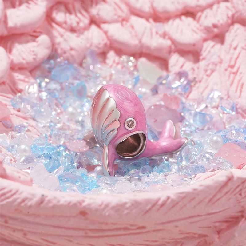 Gnoce Pink Sea Whale Charm_3