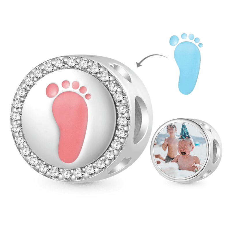 Gnoce Baby Footprint Personalized Photo Charm_1