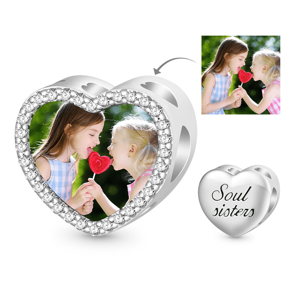 Gnoce "Soul sisters" Personalized Photo Heart Charm_1