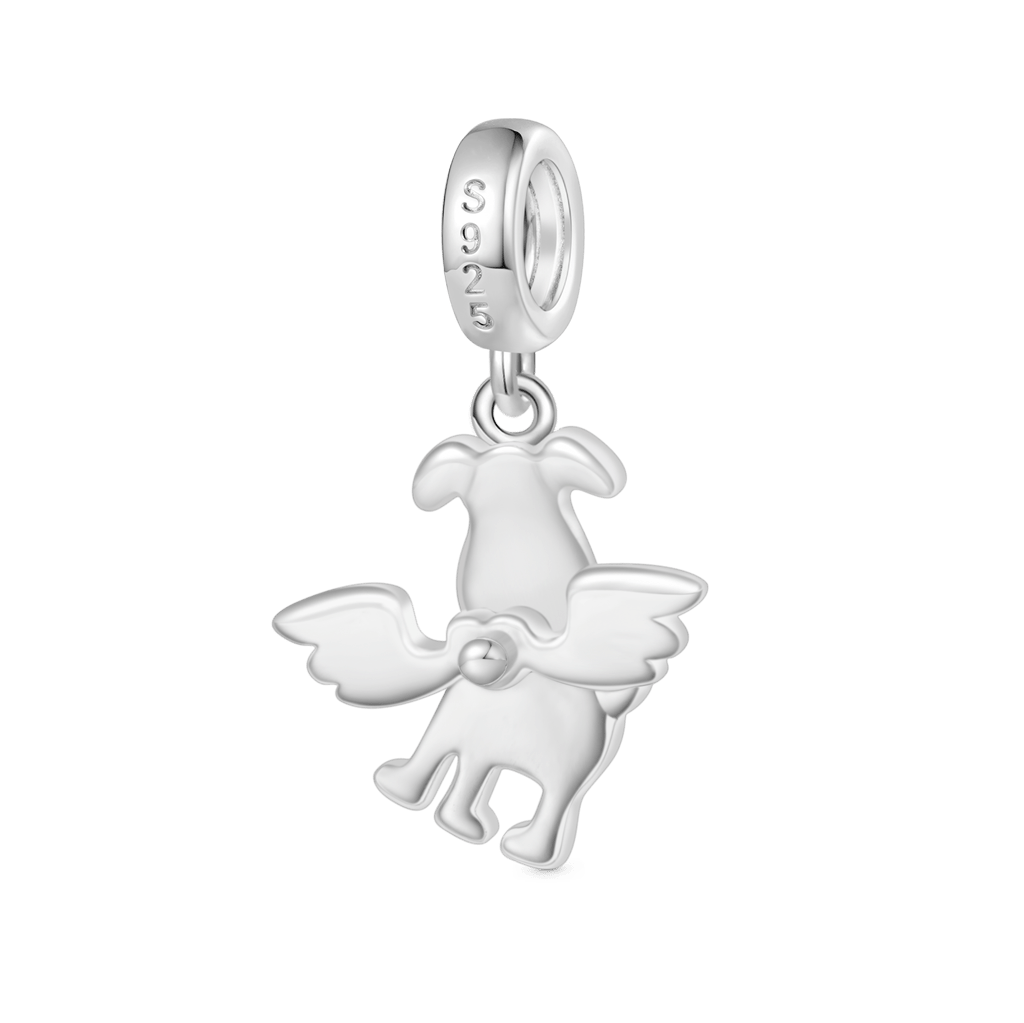 Gnoce Rotating Joint Engravable Puppy Pendant Dangle Charm_3