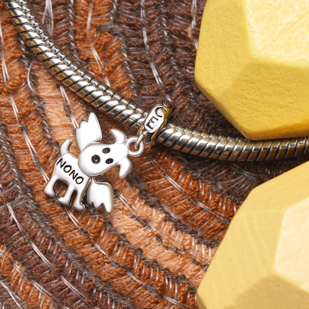 Gnoce Rotating Joint Engravable Puppy Pendant Dangle Charm_4