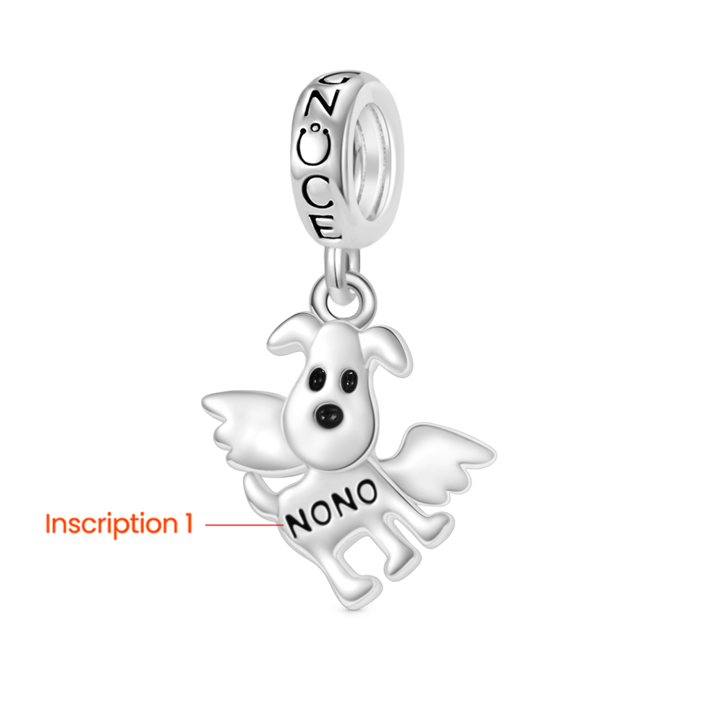 Gnoce Rotating Joint Engravable Puppy Pendant Dangle Charm_2