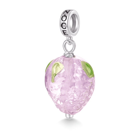 Gnoce Glass Fruit Pink Strawberry Pendant Dangle Charm_1