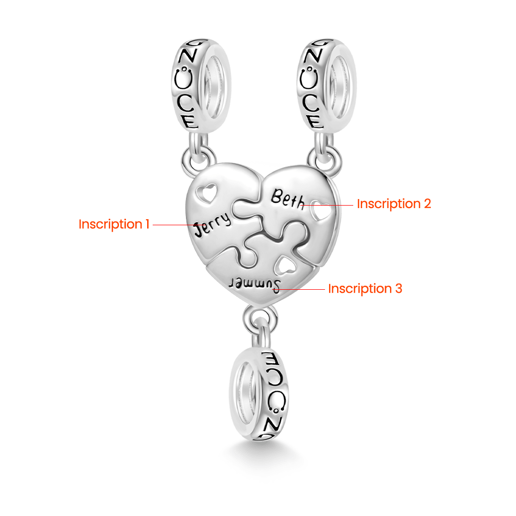 Gnoce Engravable Jigsaw Love Pendant Dangle Charm_2