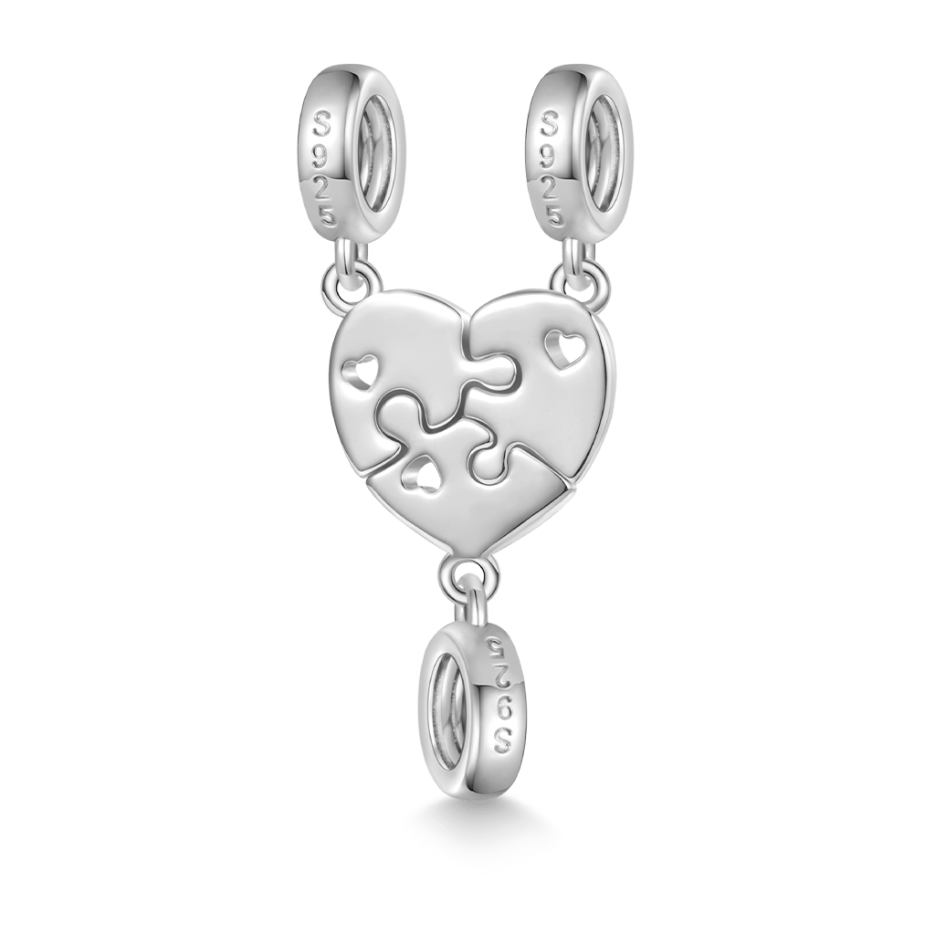 Gnoce Engravable Jigsaw Love Pendant Dangle Charm_3