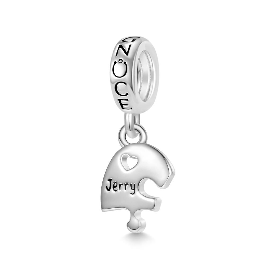 Gnoce Engravable Jigsaw Love Pendant Dangle Charm_4