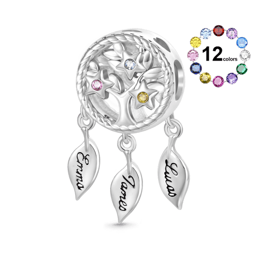 Gnoce Engravable Dream Catcher Tree of Life Birthstone Charm_1