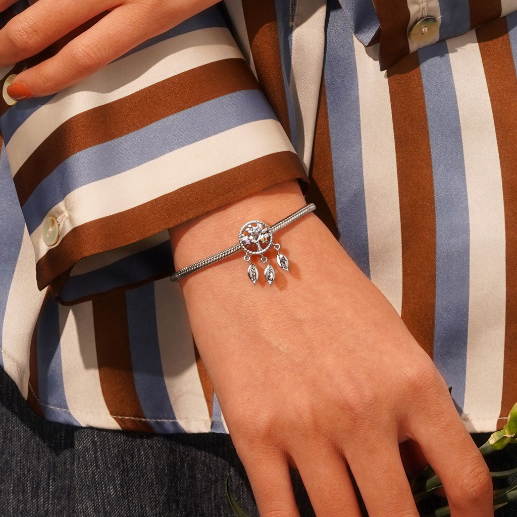 Gnoce Engravable Dream Catcher Tree of Life Birthstone Charm_7
