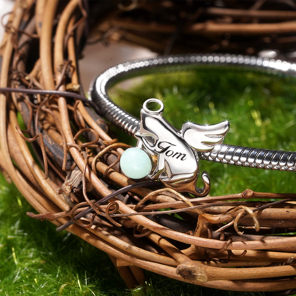 Gnoce Engravable Cat Angel Glow-in-the-Dark Charm_4