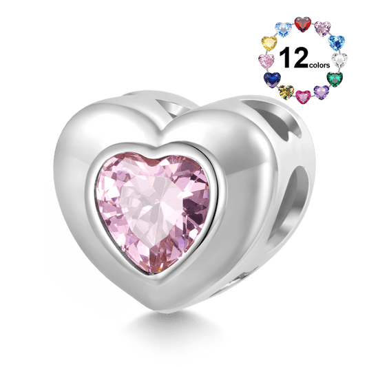 Gnoce "I held you every second of your life" Heart Birthstone Charm_1