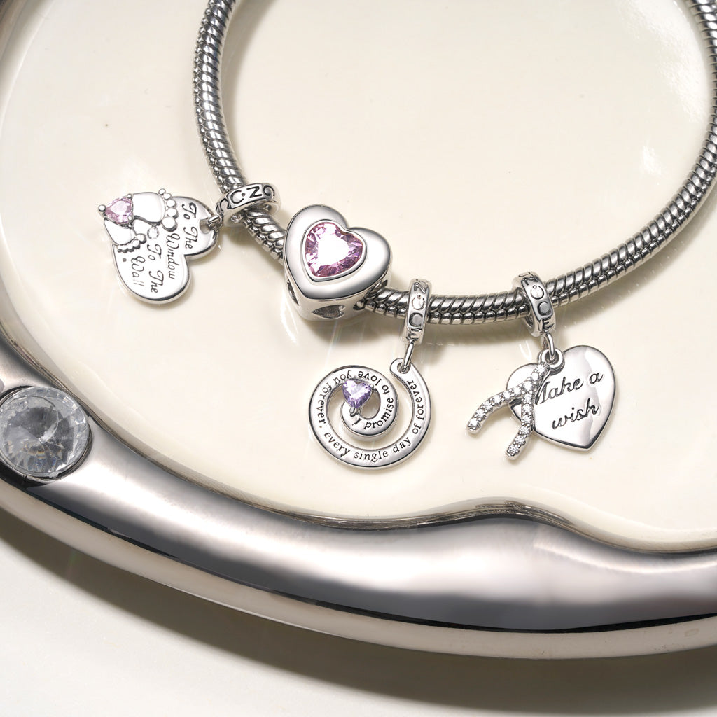 Gnoce "I held you every second of your life" Heart Birthstone Charm_4