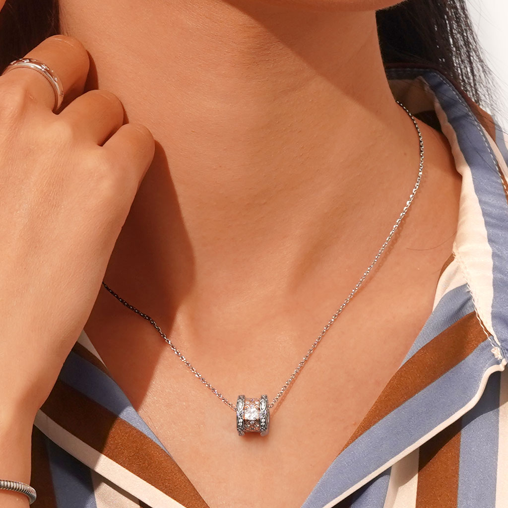 Gnoce "My Only" White Gem Pendant Necklace_6