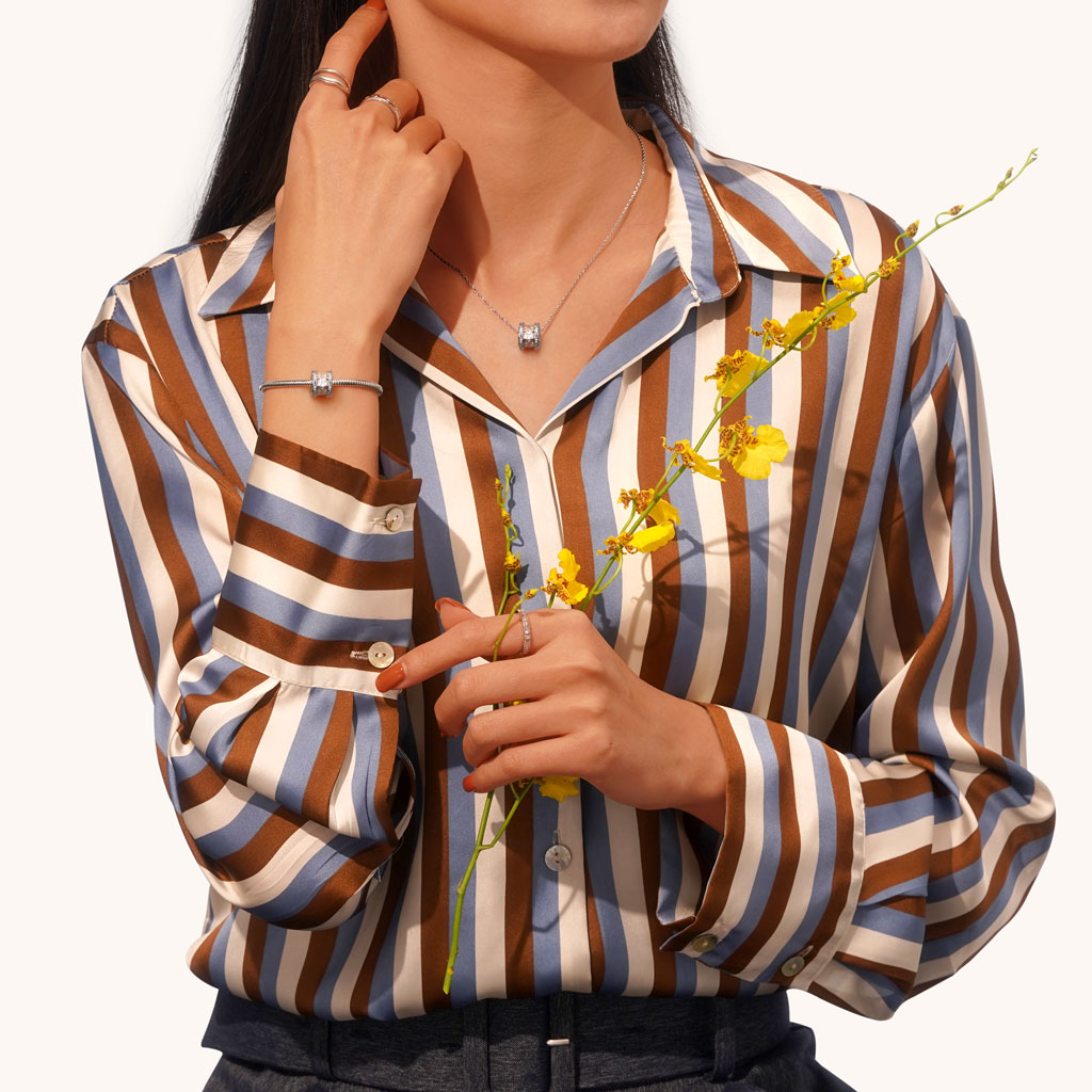 Gnoce "My Only" White Gem Pendant Necklace_4