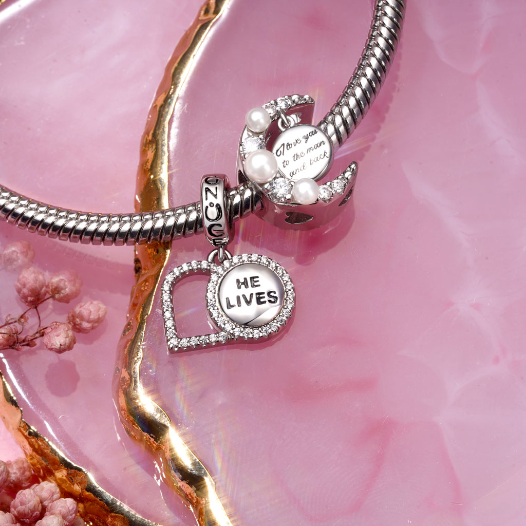 Gnoce "I love you to the moon and back" Pearl Moon Charm_3