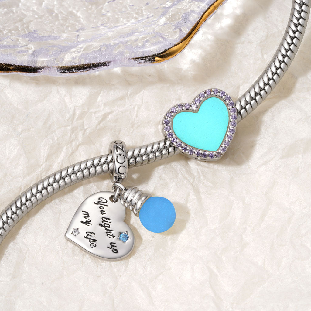 Gnoce "You light up my life" Light Bulb Glow-in-the-Dark Pendant Dangle Charm_4