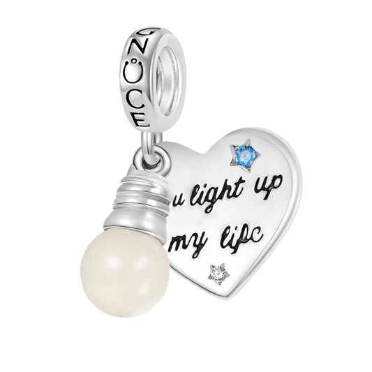 Gnoce "You light up my life" Light Bulb Glow-in-the-Dark Pendant Dangle Charm_1