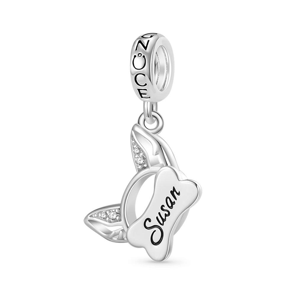 Gnoce Engravable Pet Ears Pendant Dangle Charm_1