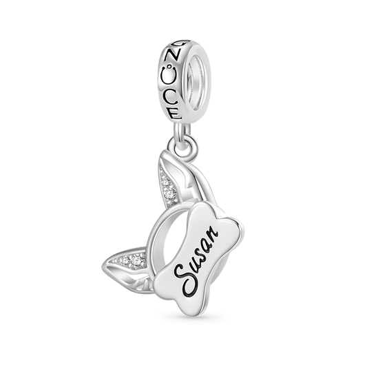 Gnoce Engravable Pet Ears Pendant Dangle Charm_1