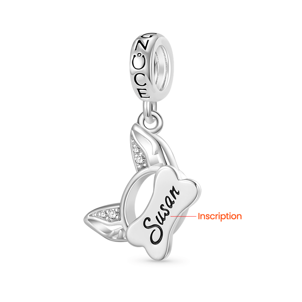 Gnoce Engravable Pet Ears Pendant Dangle Charm_2
