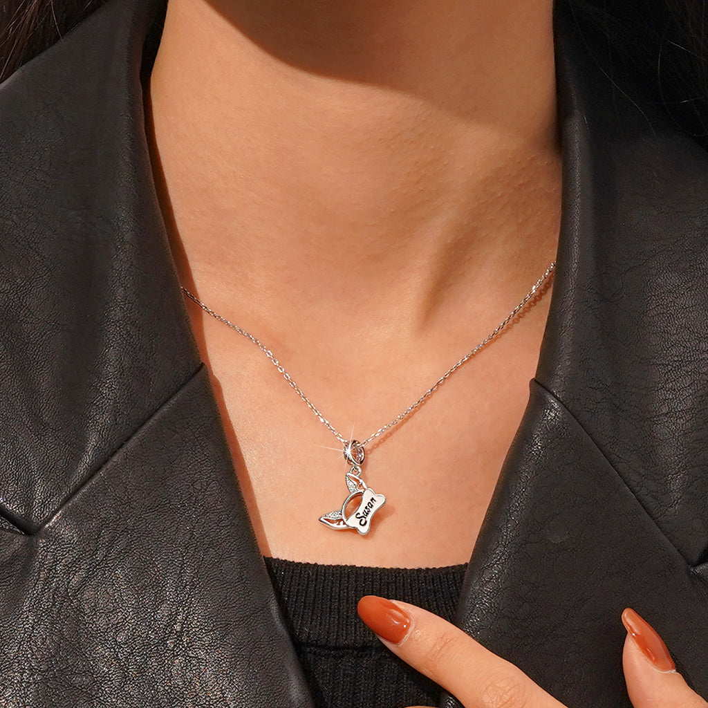 Gnoce Engravable Pet Ears Pendant Dangle Charm_5