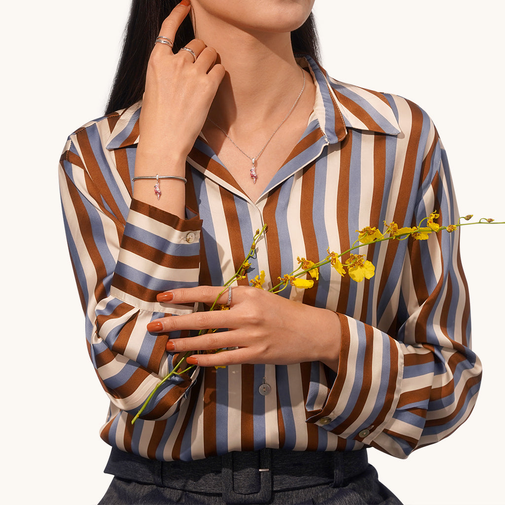 Gnoce Delicate Pink Parrot Pendant Dangle Charm_3