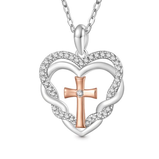 Gnoce Elegant Cross Heart Necklace_1
