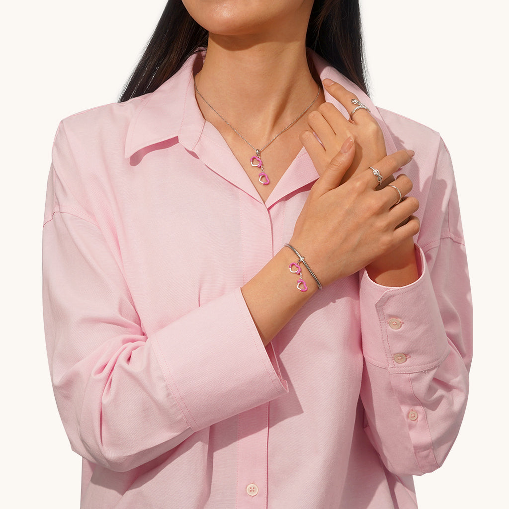 Gnoce Pink Love Handcuffs Pendant Dangle Charm_4