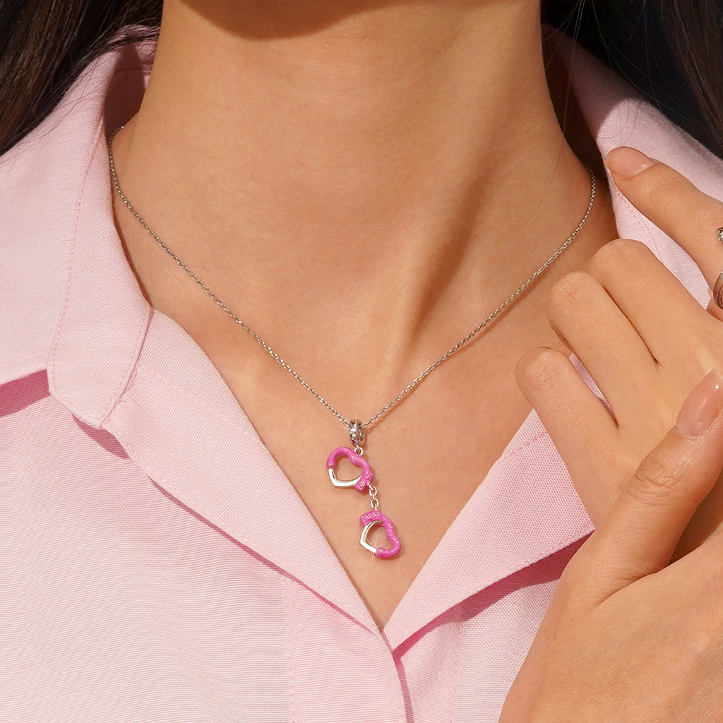 Gnoce Pink Love Handcuffs Pendant Dangle Charm_5
