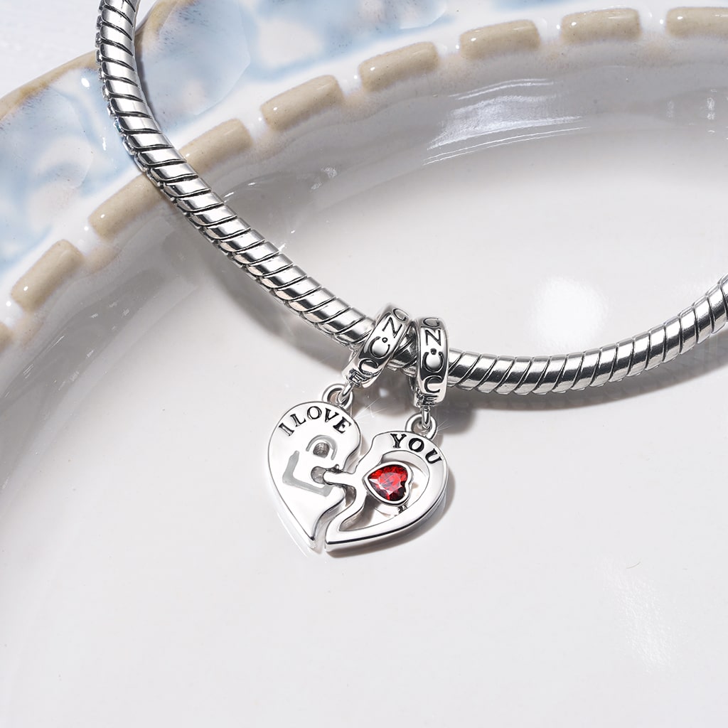 Gnoce "I LOVE YOU" Key Lock Couple Pendant Dangle Charm_5
