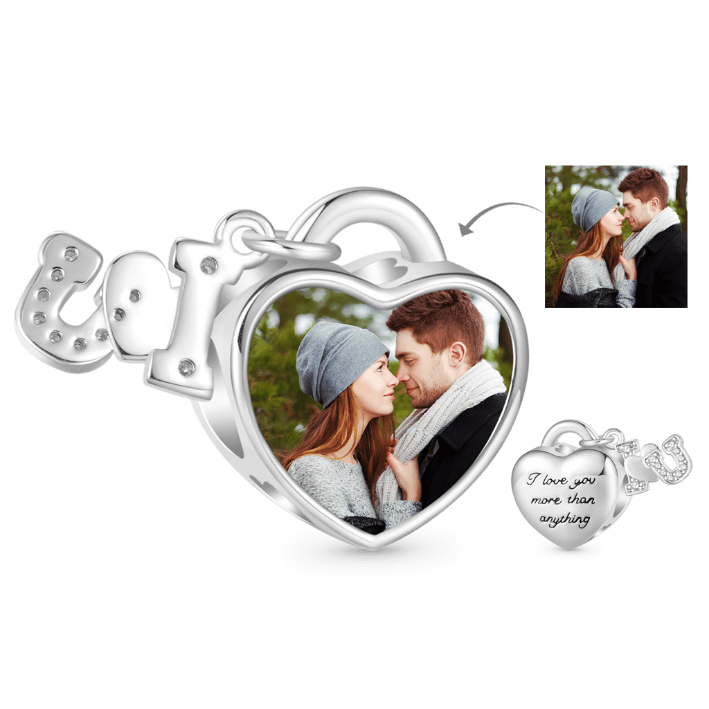Gnoce "I love you more than anything" Heart Personalized Photo Charm_1