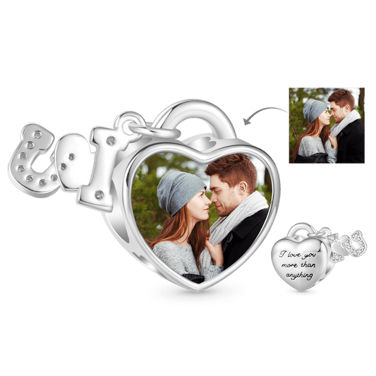 Gnoce "I love you more than anything" Heart Personalized Photo Charm_1