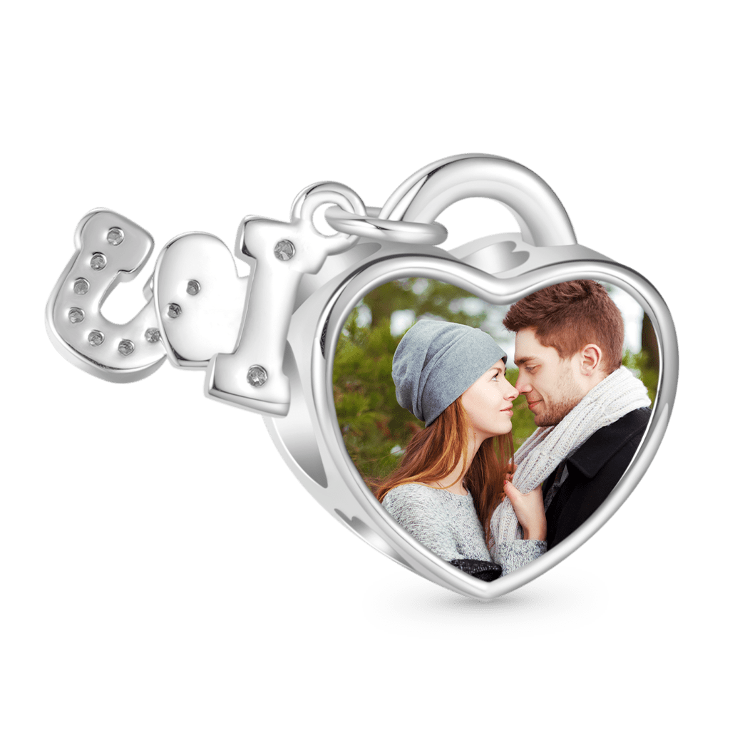 Gnoce "I love you more than anything" Heart Personalized Photo Charm_2