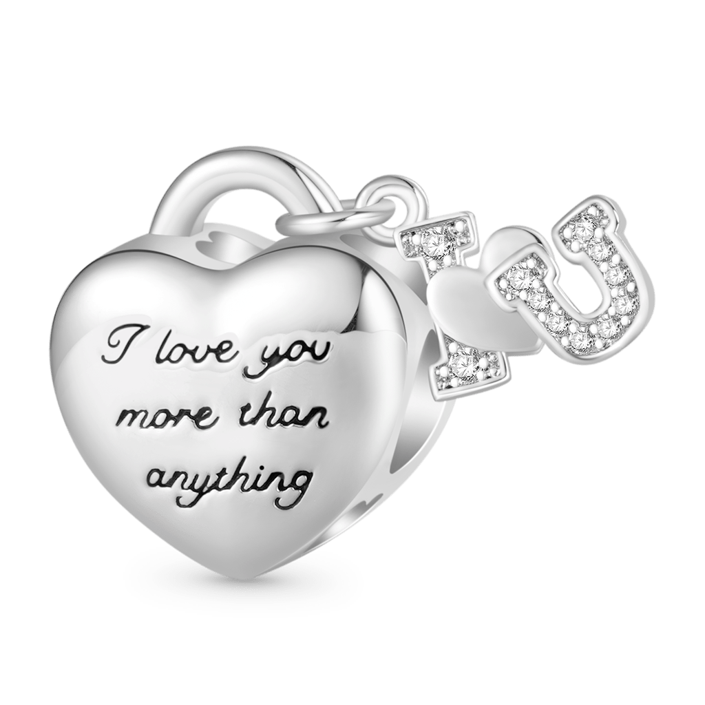Gnoce "I love you more than anything" Heart Personalized Photo Charm_3