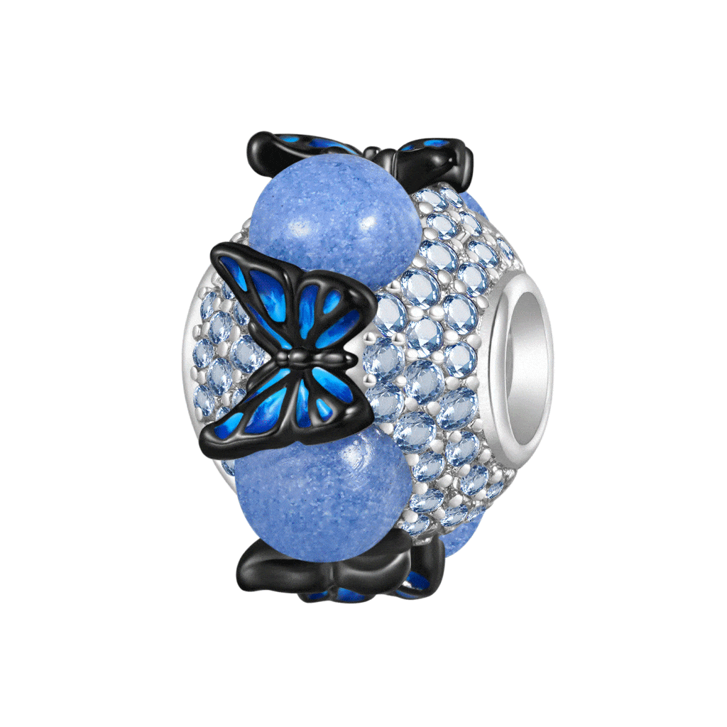 Gnoce Blue Butterfly Round Glow-in-the-Dark Charm_1