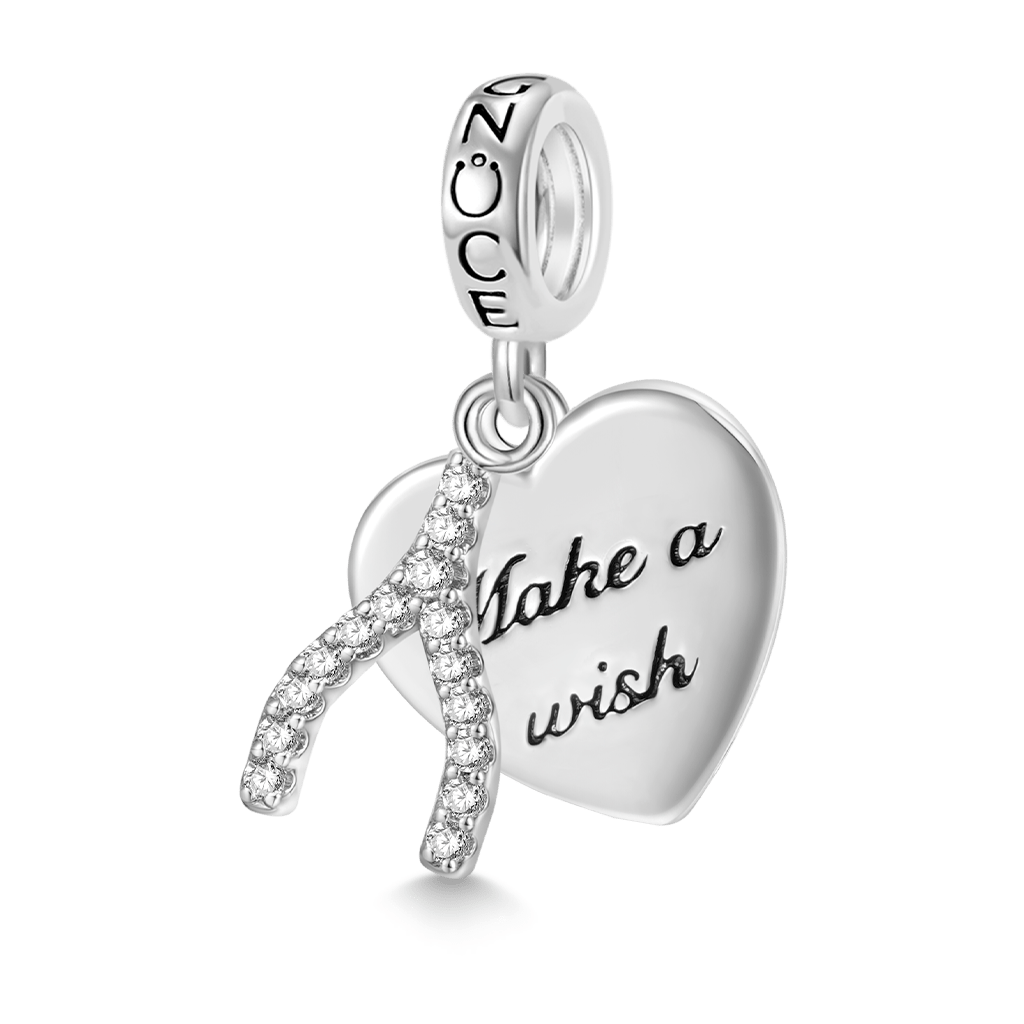 Gnoce "Make a wish" Heart Wishbone Charm_1
