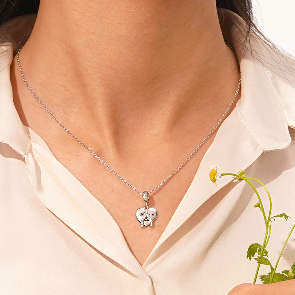 Gnoce "Make a wish" Heart Wishbone Charm_5