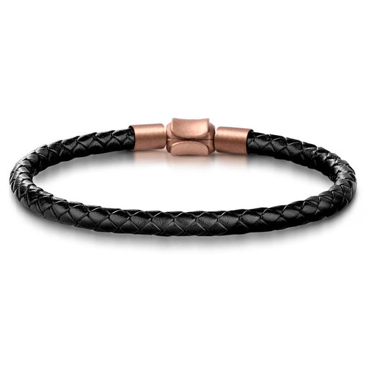 Smoking Skull Vintage Bead & Customized Classic Beads S925 Sterling Silver with Gift Copper Black Leather Men's Bracelet Jewelry for Men_4