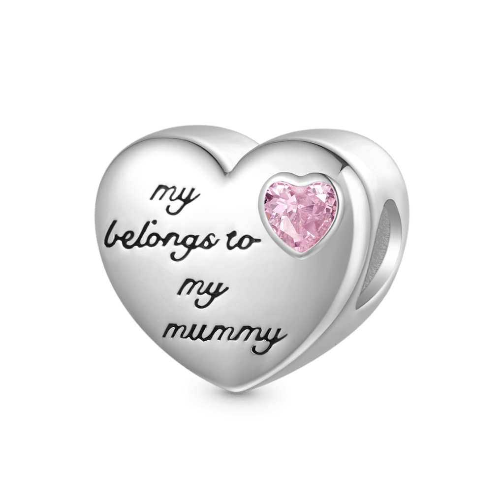 Gnoce "my heart belongs to my mummy" Heart Charm_1