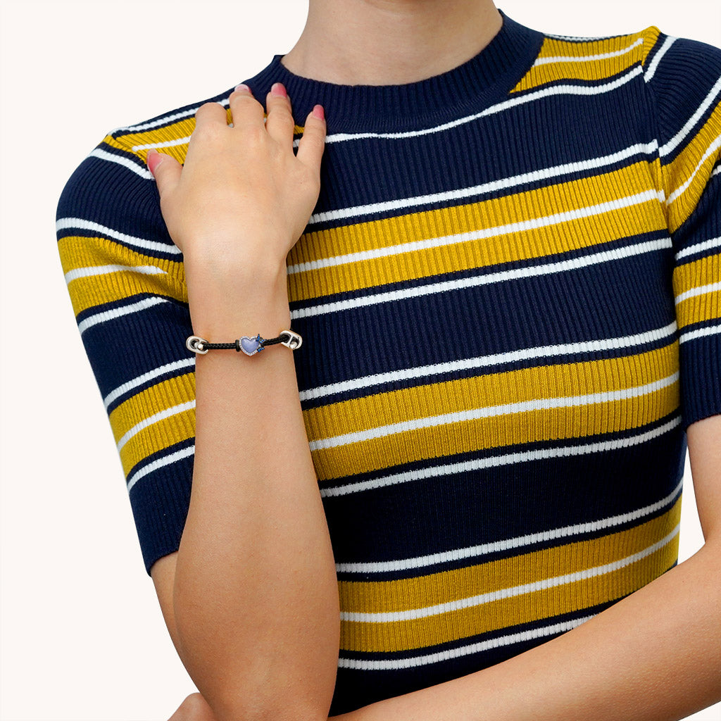 Gnoce Adjustable Black Basic Bracelet with 2 Pc Stoppers_4