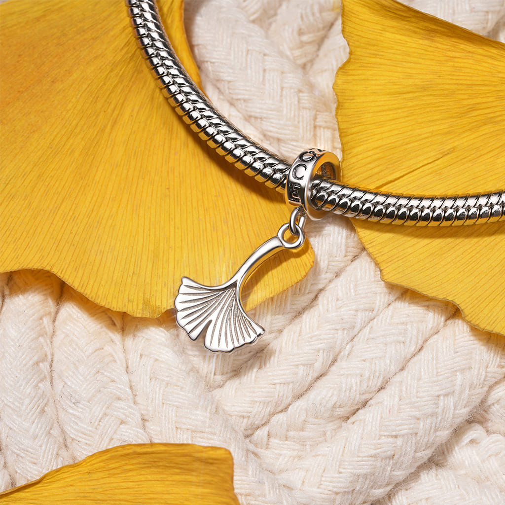 Gnoce Ginkgo Leaf Pendant Dangle Charm_3