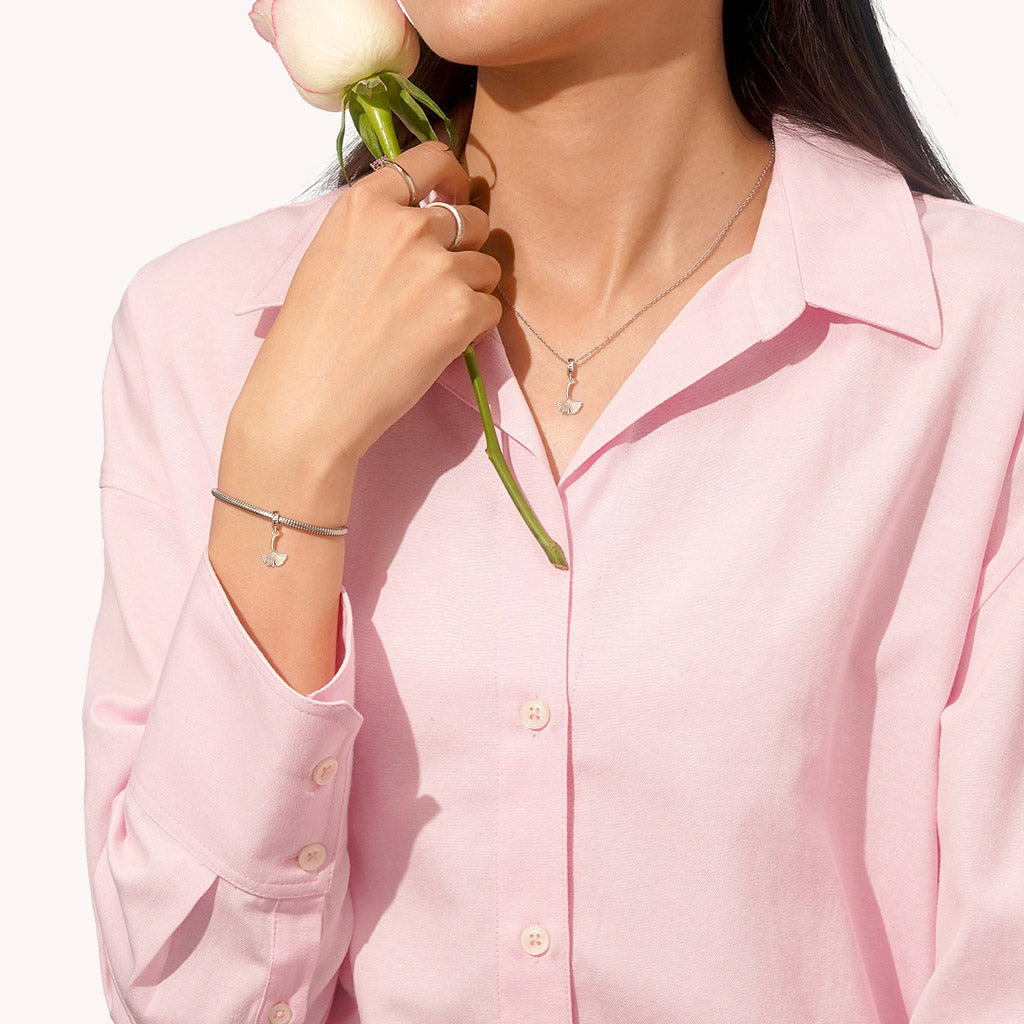 Gnoce Ginkgo Leaf Pendant Dangle Charm_5