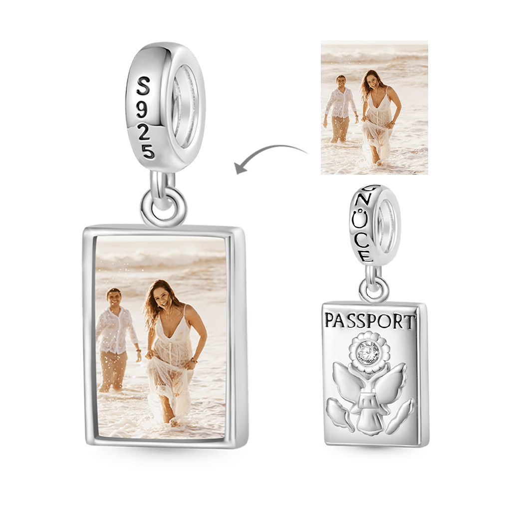 Gnoce Passport Personalized Photo Pendant Dangle Charm_1