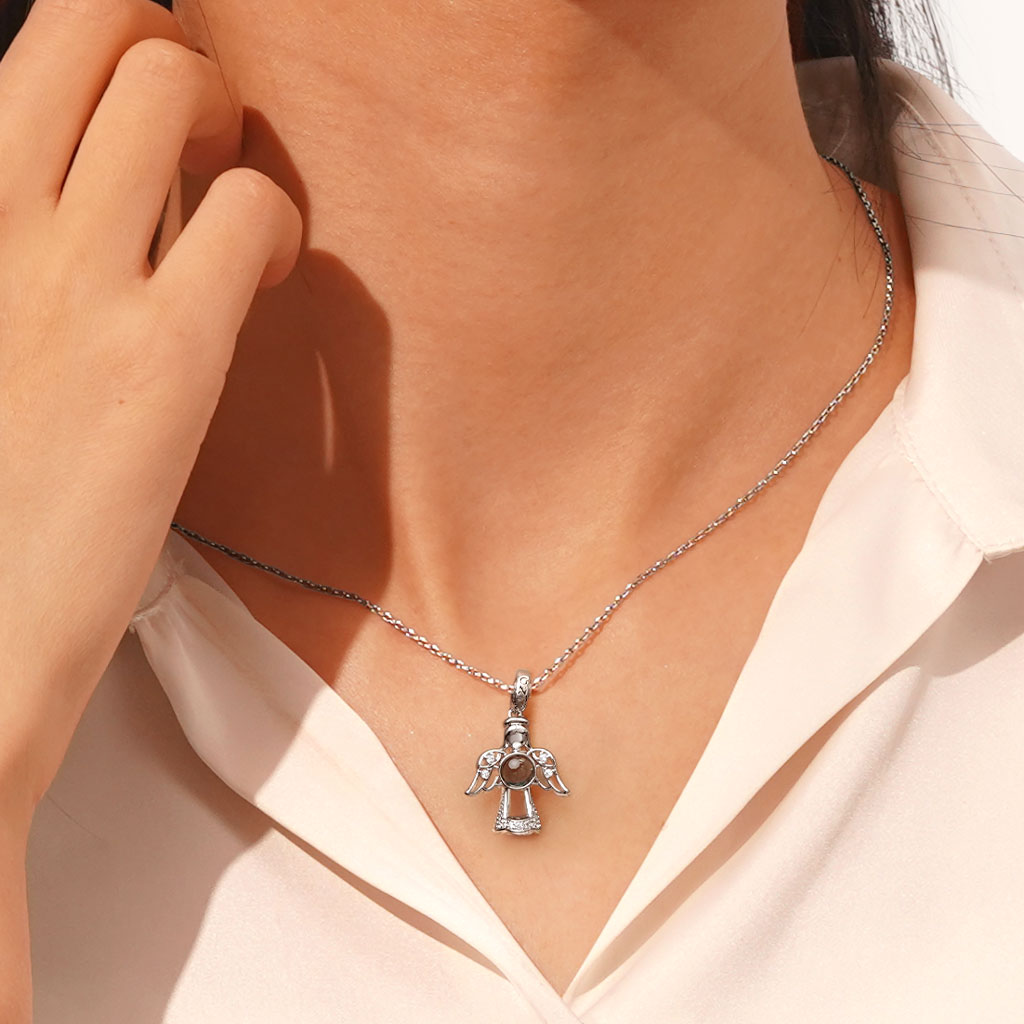 Gnoce Angel Projection Personalized Photo Pendant Dangle Charm_4