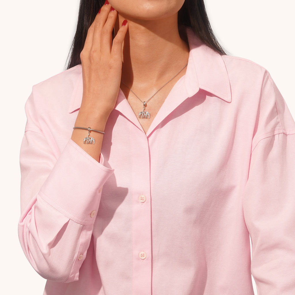 Gnoce Engravable Letter Giraffe Family Pendant Dangle Charm_5